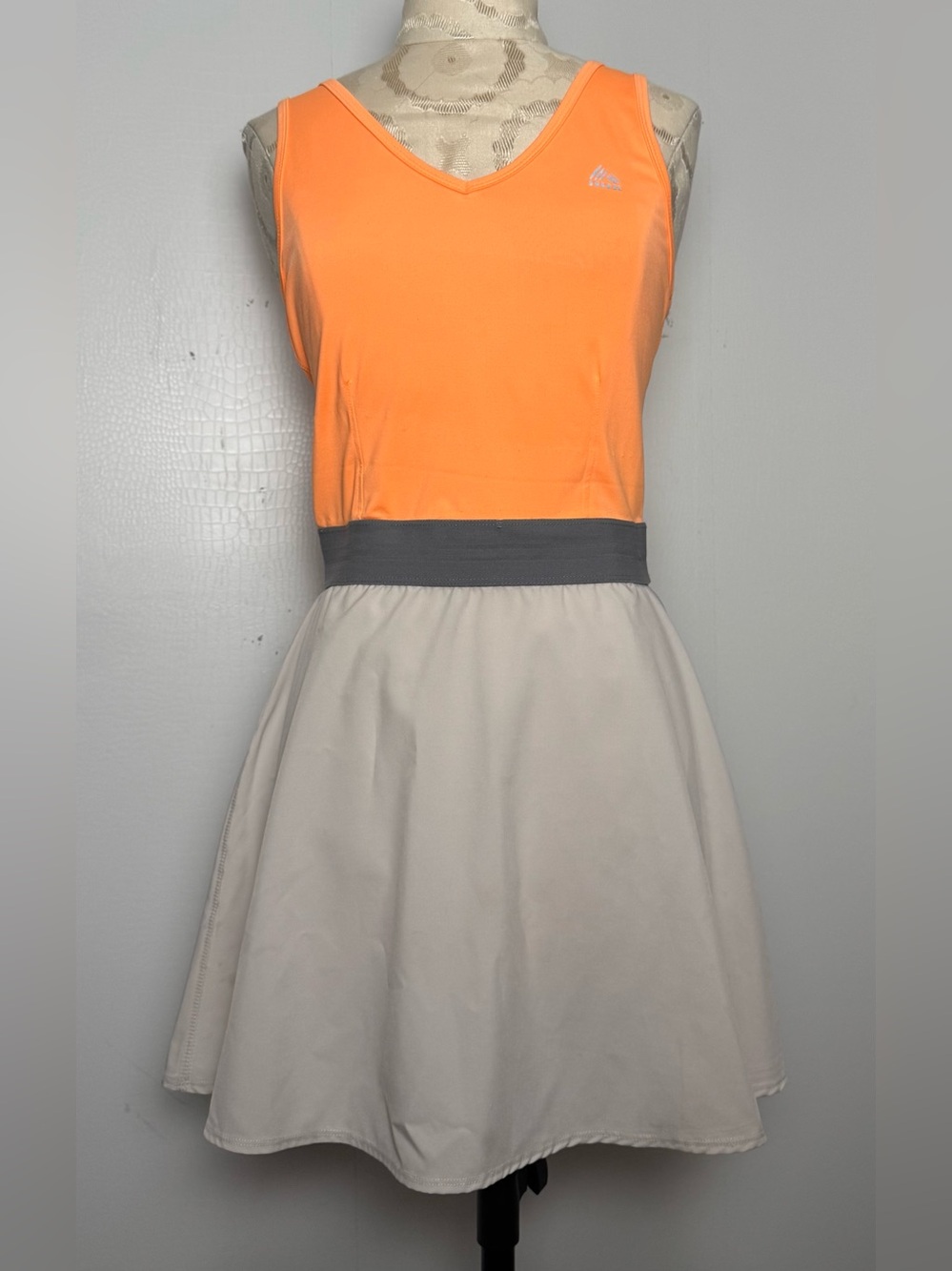 RBX Neon Orange Open Back Athletic Tennis Pickleball Dress M